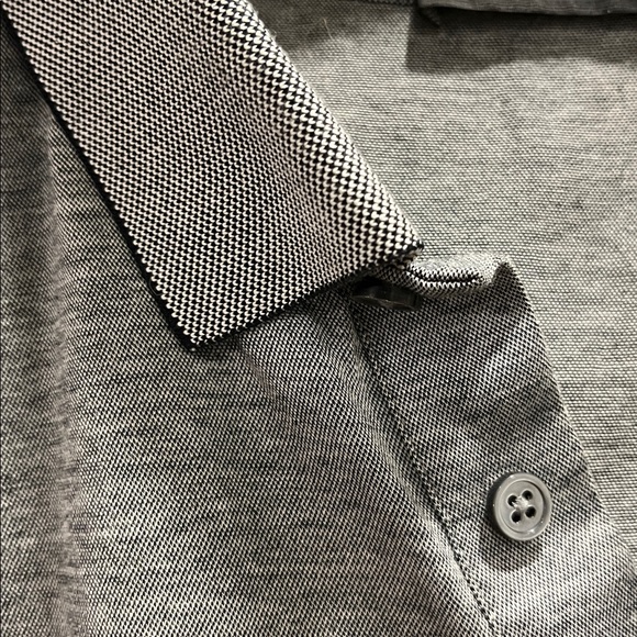 Ermenegildo Zegna Charcoal Polo Shirt with subtle contrast collar &’sleeve band - Picture 2 of 7